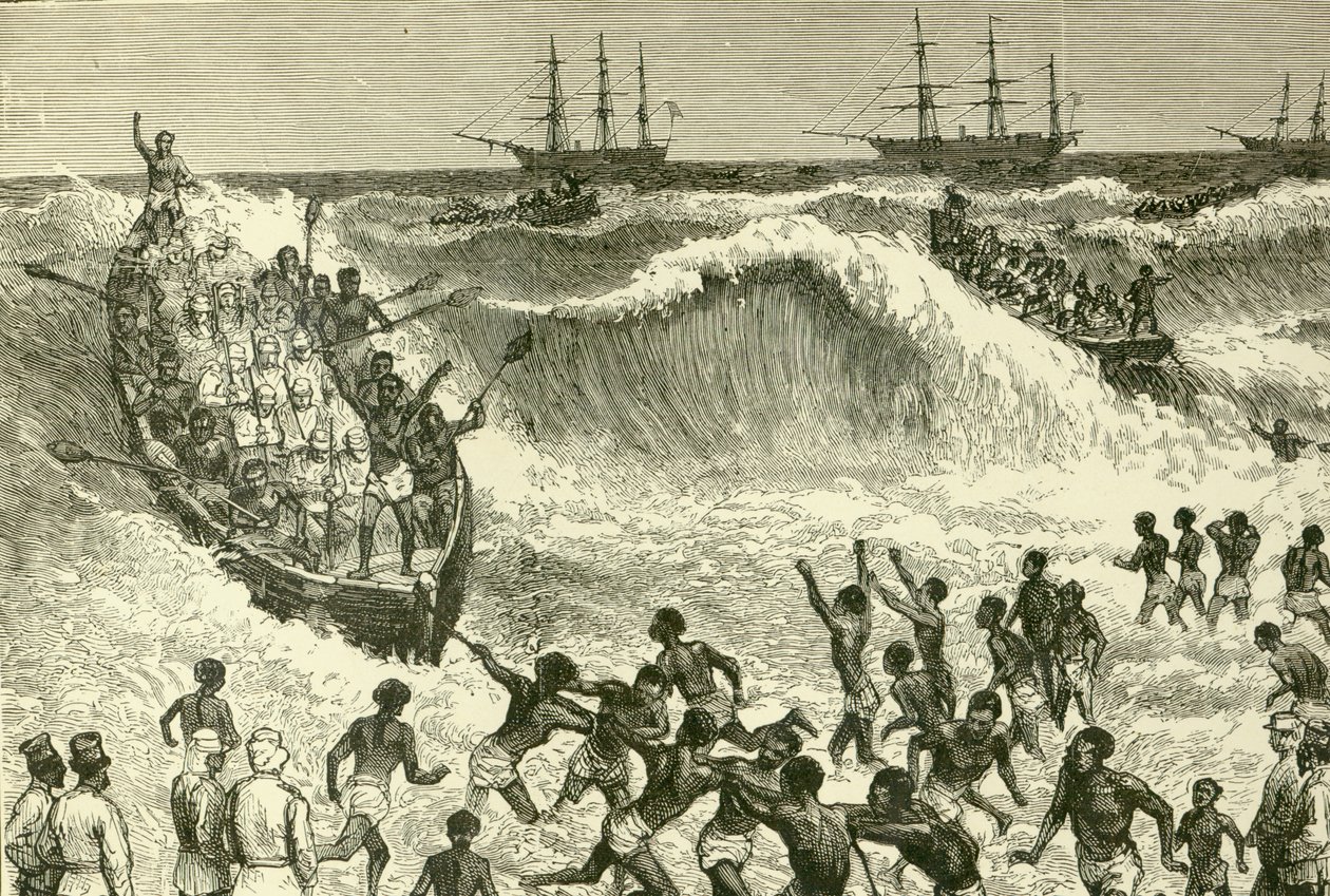 Der Ashantee-Krieg, (Landung der Truppen an der Goldküste) von English School