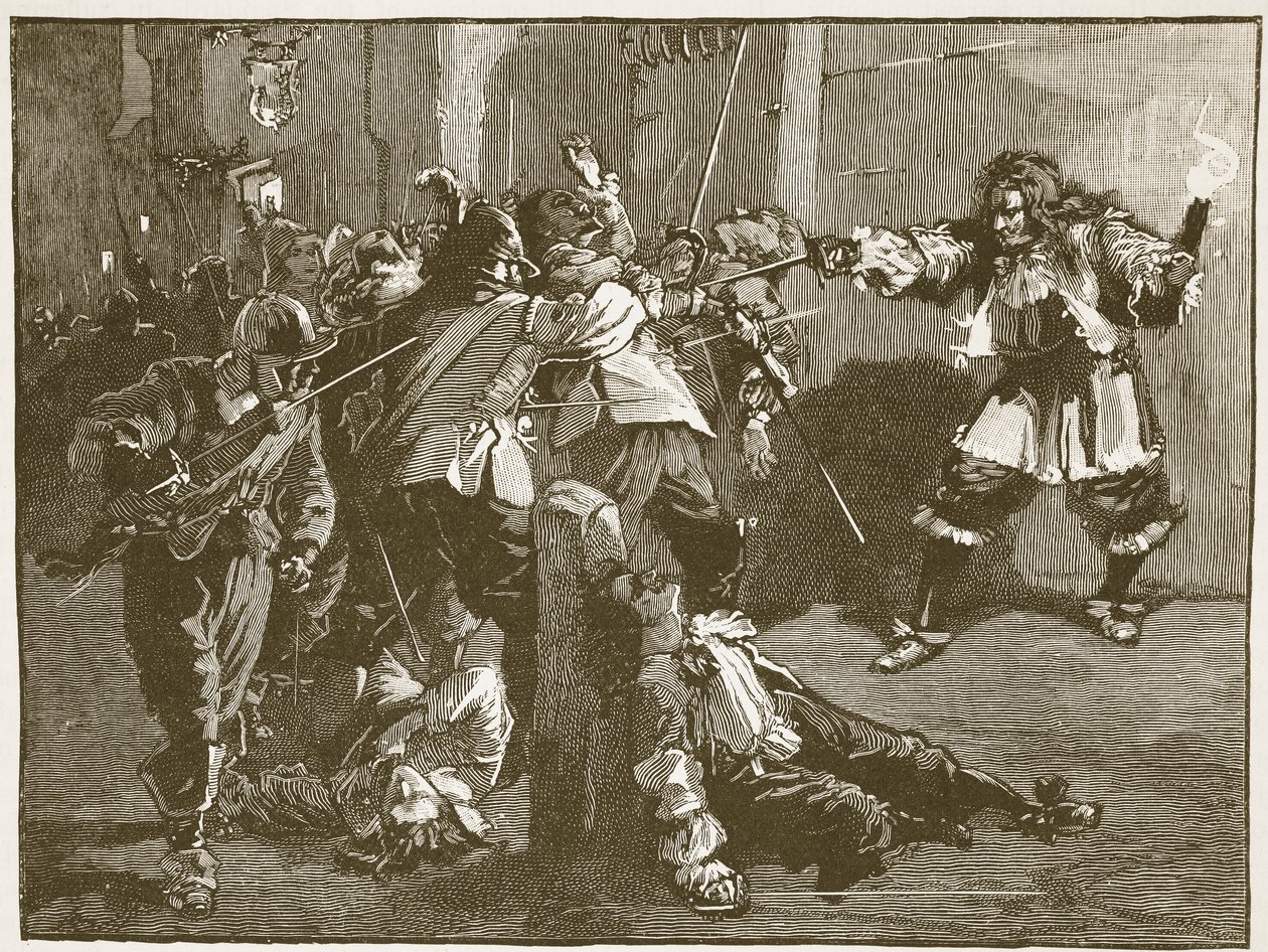 Der Angriff auf John Coventry, Illustration aus Cassells Illustrierter Geschichte Englands von English School