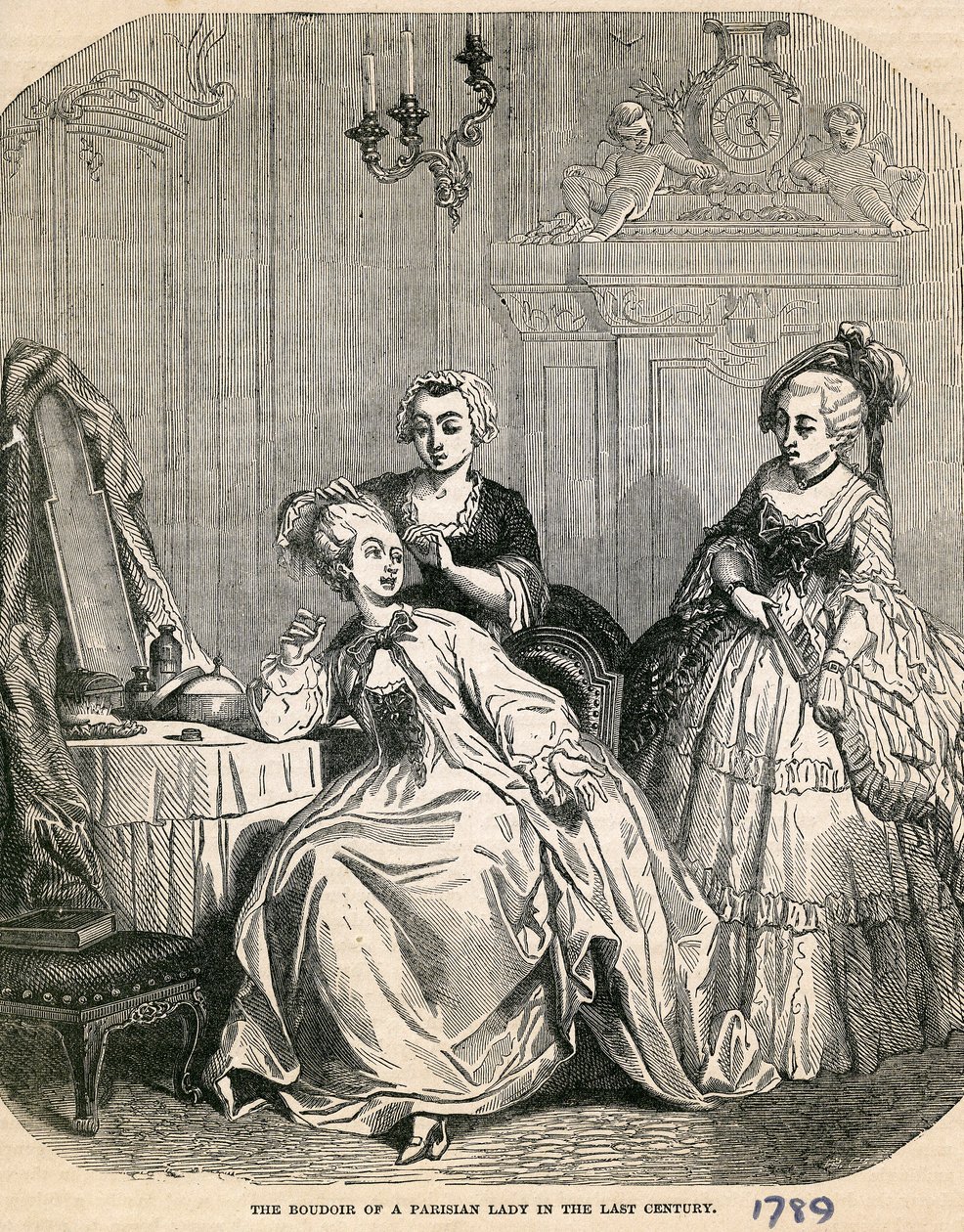 Das Boudoir einer Pariser Dame im letzten Jahrhundert, 1789 von English School