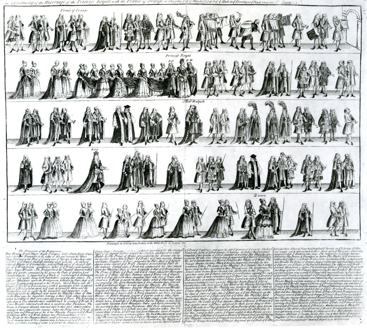 Die Zeremonie der Hochzeit der Prinzessin Royal mit dem Prinzen von Oranien, 1734 von English School