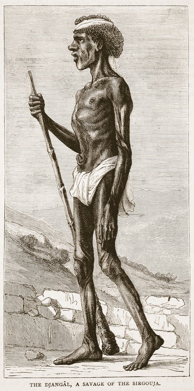 Der Djangal, ein Wilder aus Sirgouja, Illustration aus Cassells Illustrierter Geschichte Englands von English School