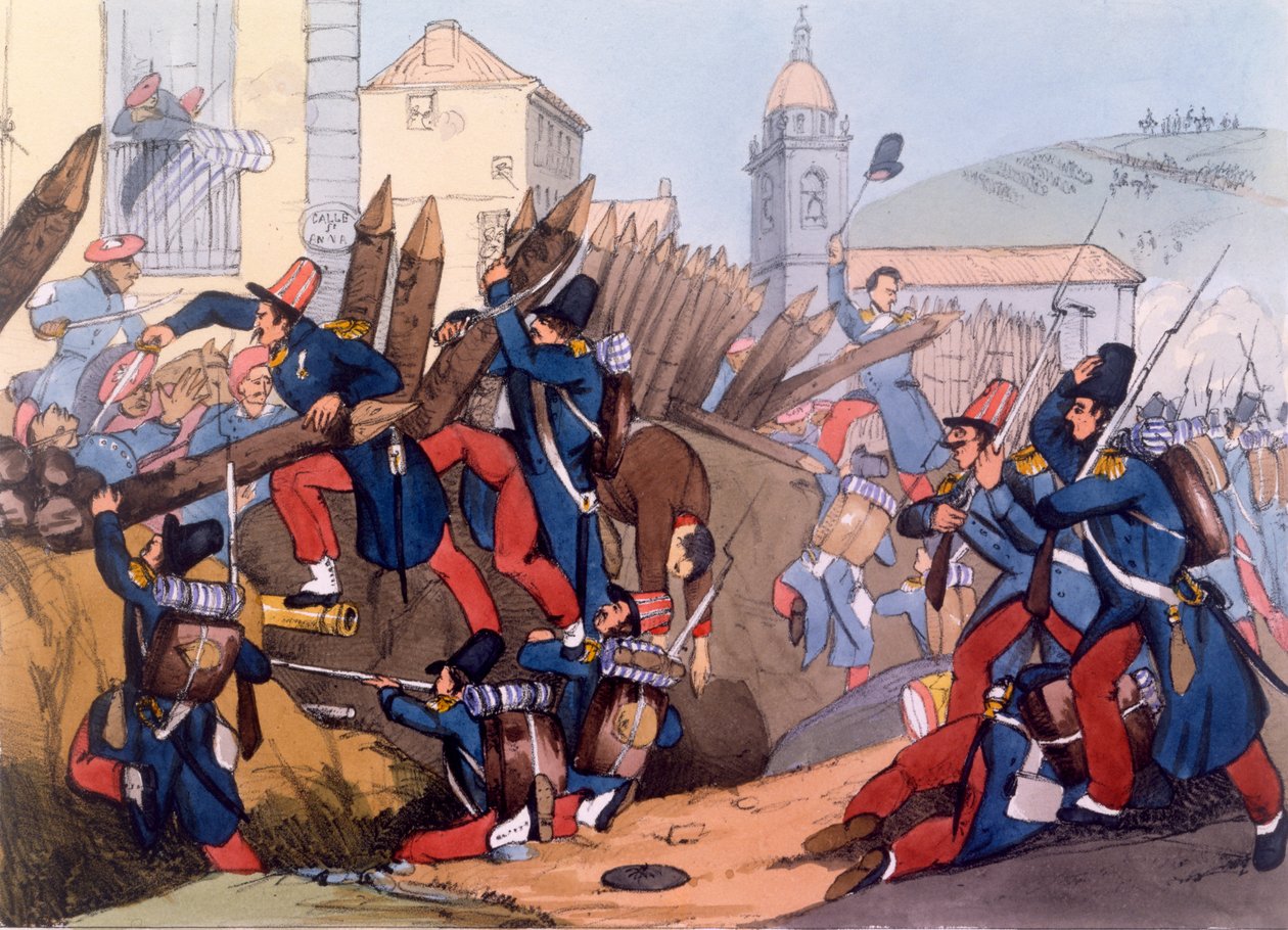 Die französische Legion stürmt eine Karlistenverschanzung, 1837 von English School
