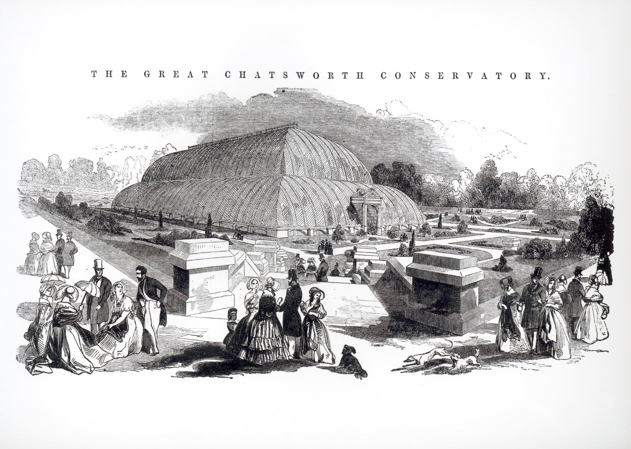 Das Große Konservatorium in Chatsworth, 1844 von English School