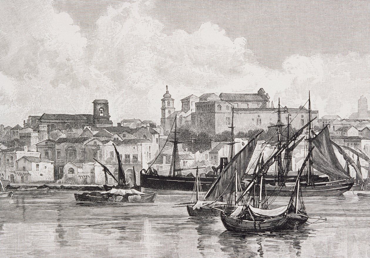 Der Hafen von Brindisi, Italien, aus 