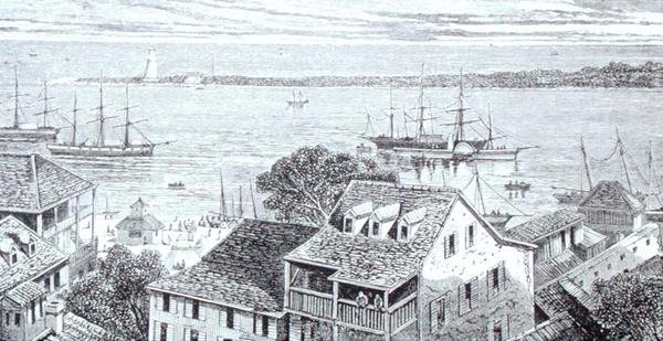 Der Hafen von Nassau, aus 