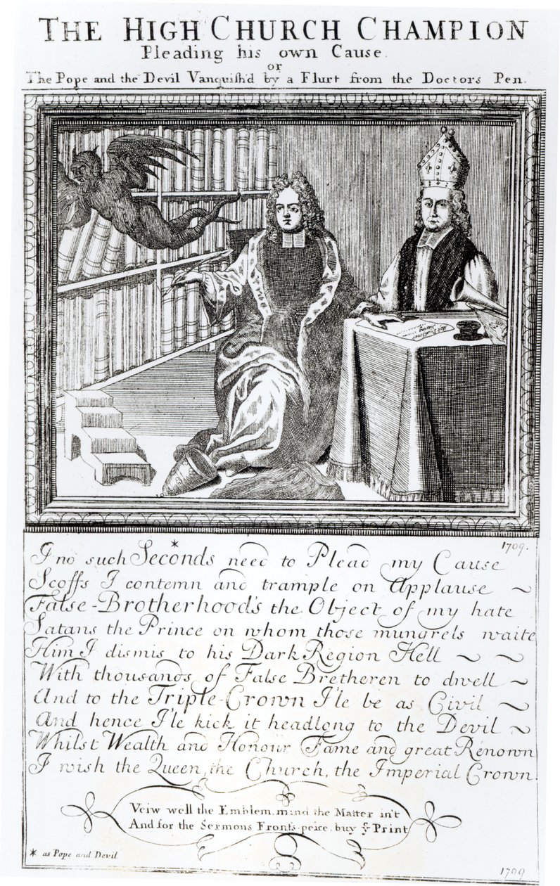 Der Hochkirchen-Champion, der seine eigene Sache vertritt, 1709 von English School