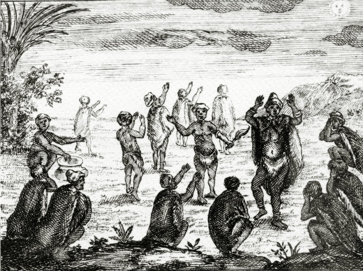 Die Hottentotten verehren den Mond, Illustration aus 