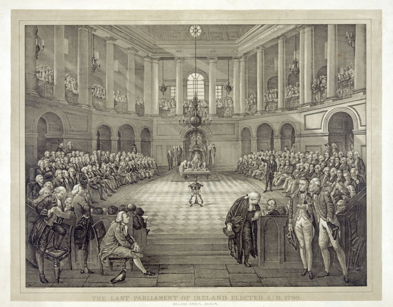 Das letzte Parlament Irlands, gewählt 1790, veröffentlicht 1874 von English School