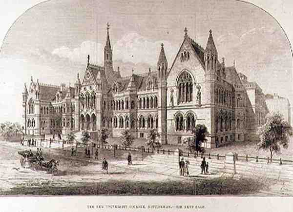 Das neue University College, Nottingham, aus The Illustrated London News, 7. Februar 1881 von English School