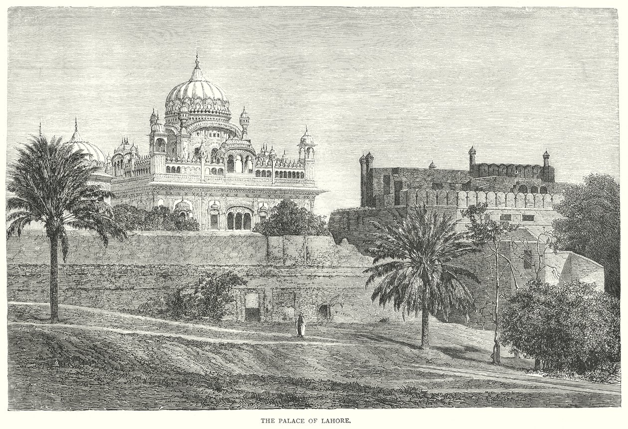 Der Palast von Lahore (Gravur) von English School