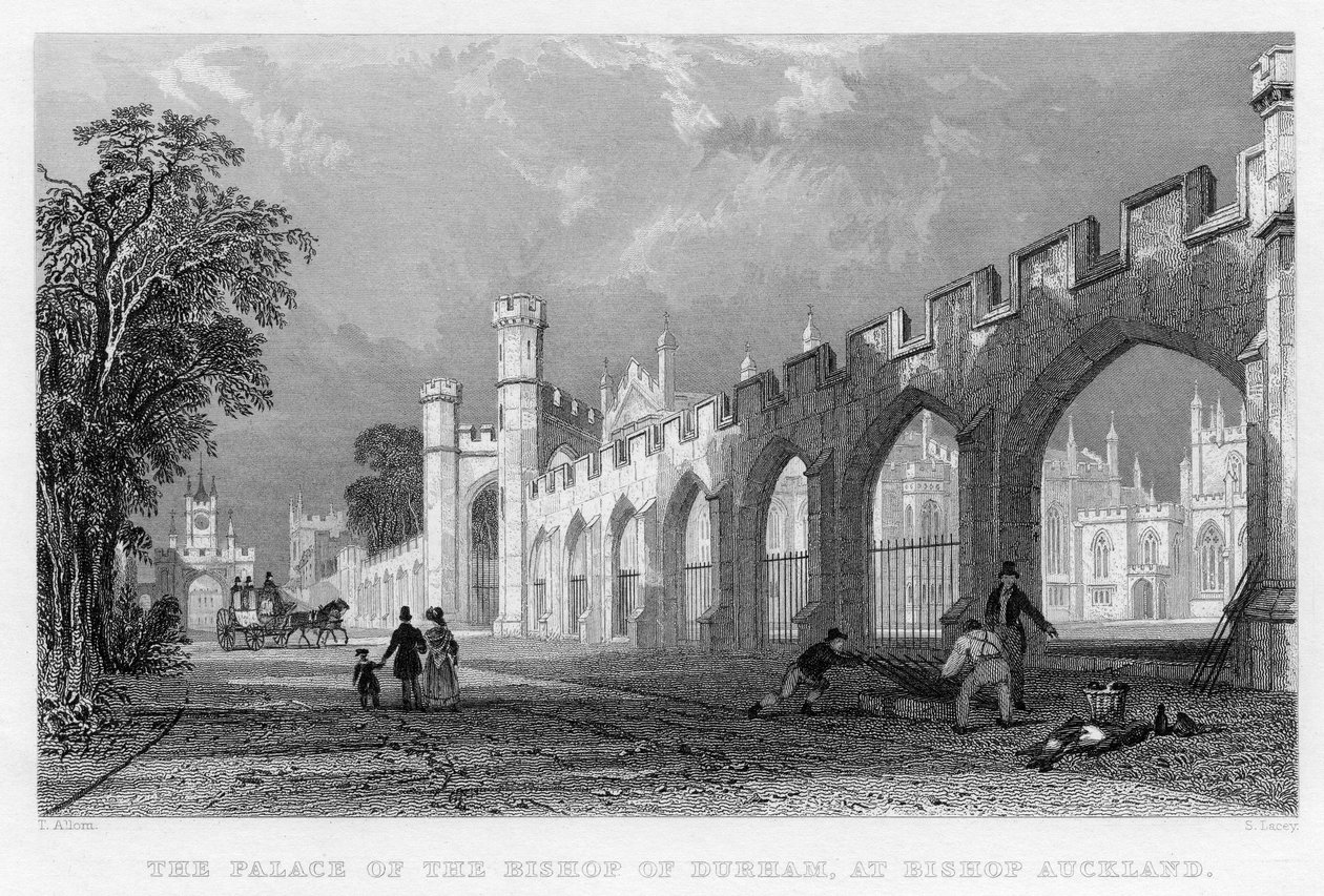 Der Palast des Bischofs von Durham, in Bishop Auckland, 1833 von English School