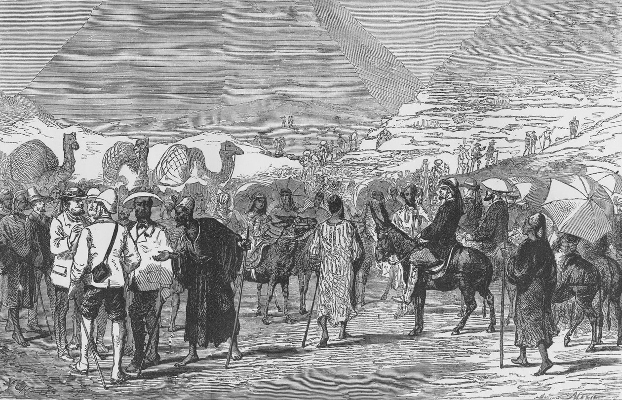 Der Prinz von Wales und seine Gesellschaft an den Pyramiden von English School