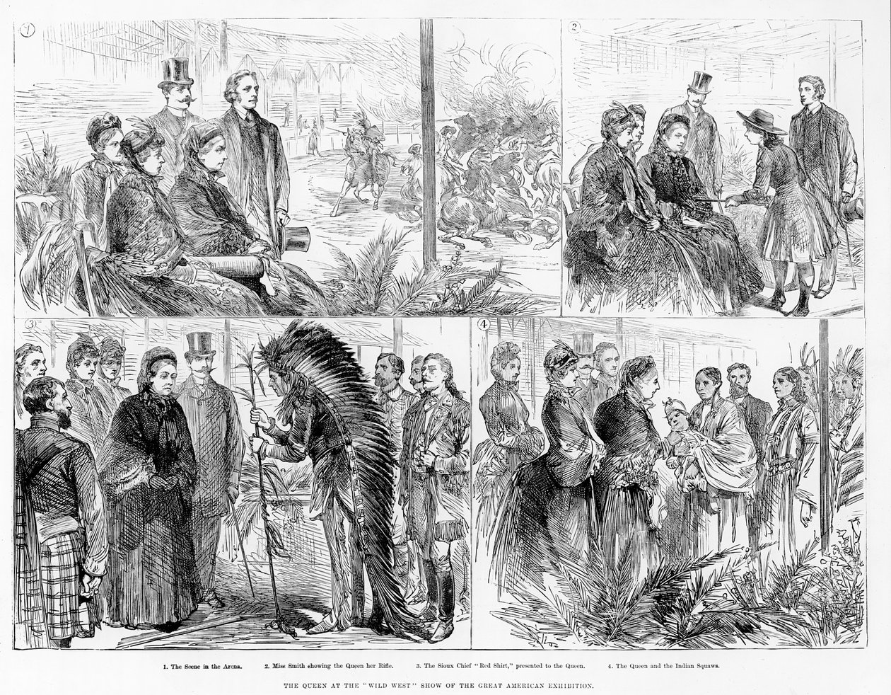 Die Königin bei der Wildwest-Show der Great American Exhibition, 1887 von English School