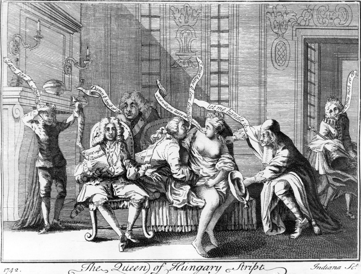 Die Königin von Ungarn entkleidet, 1742 von English School