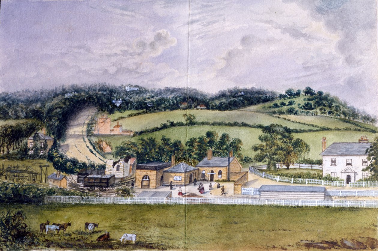 Der Bahnhof, Kent, ca. 1860 von English School