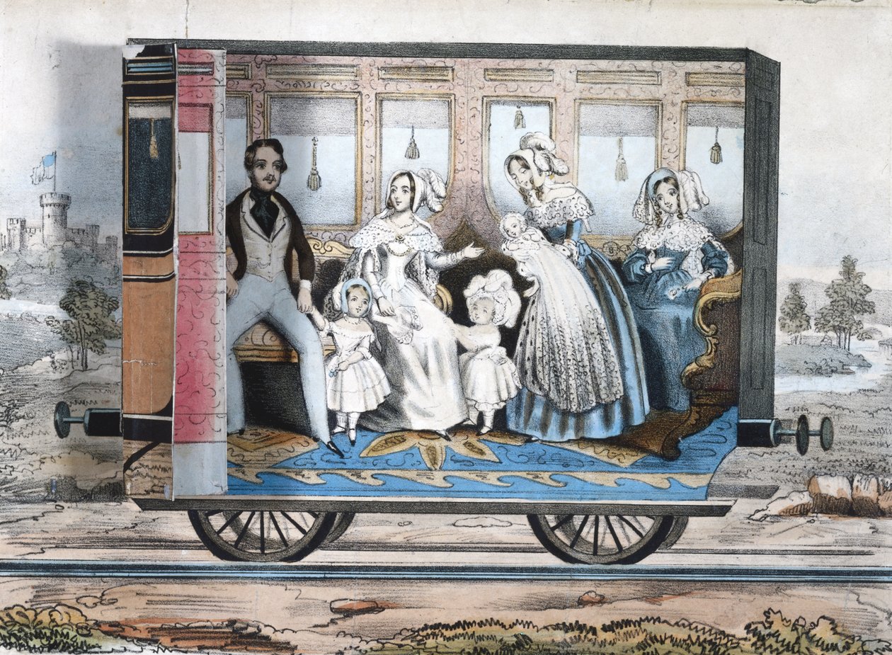 Die königliche Eisenbahnwagen, ca. 1848 von English School