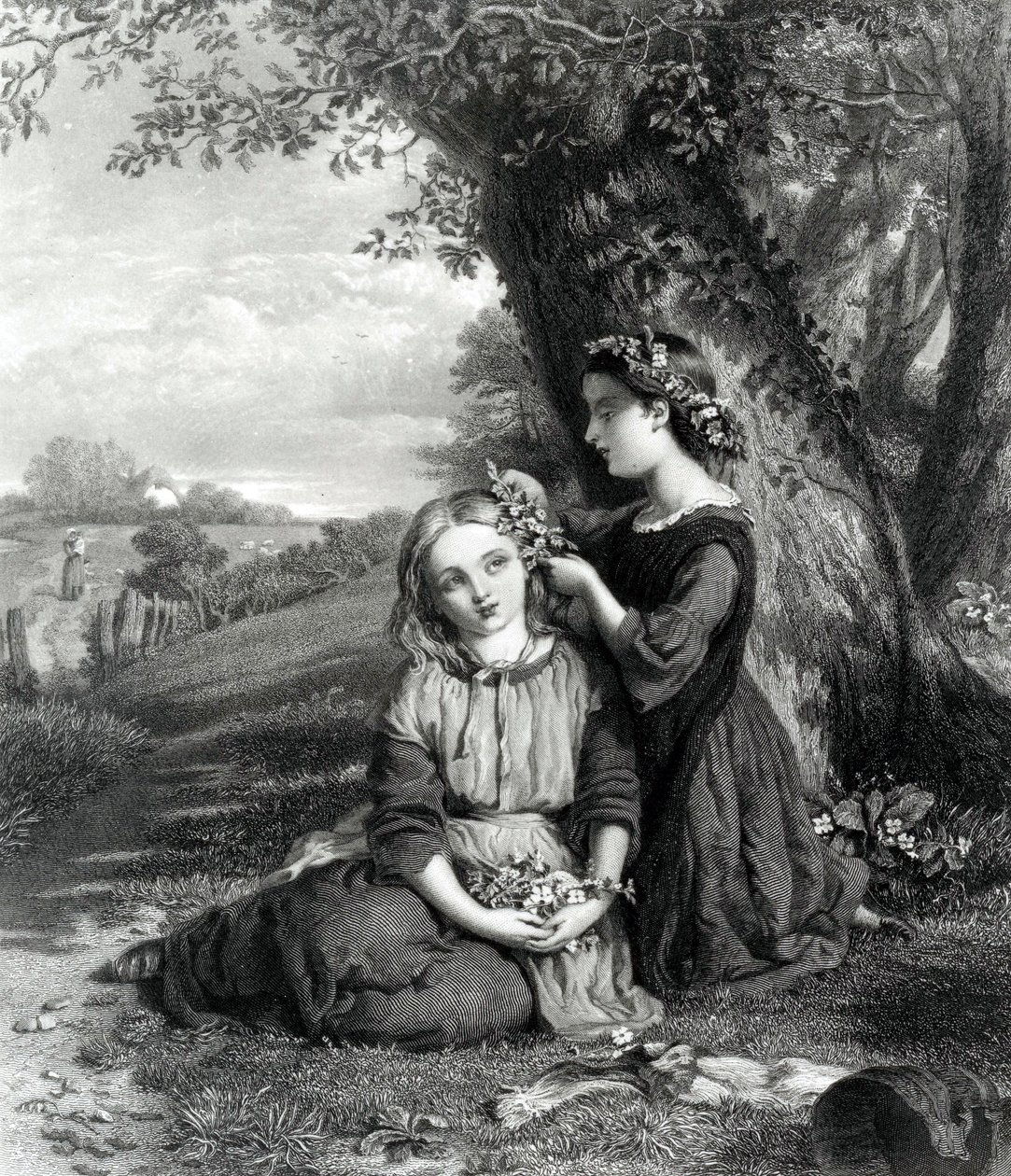 Die Schwestern, veröffentlicht im Art Journal (1867), graviert von C. Cousen, 1867 von English School