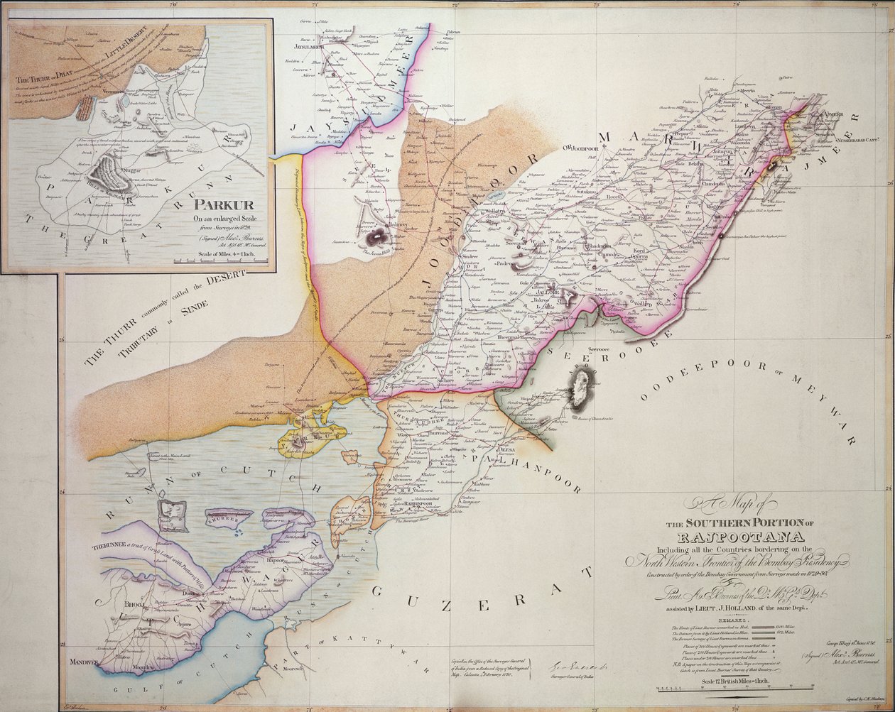 Der südliche Teil von Rajpootana, 1820 von English School