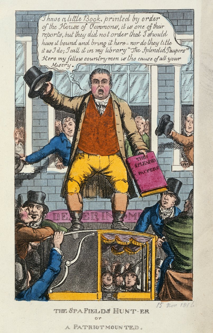 Die Spa Fields Hunt-er oder ein Patriot beritten, 1816 von English School
