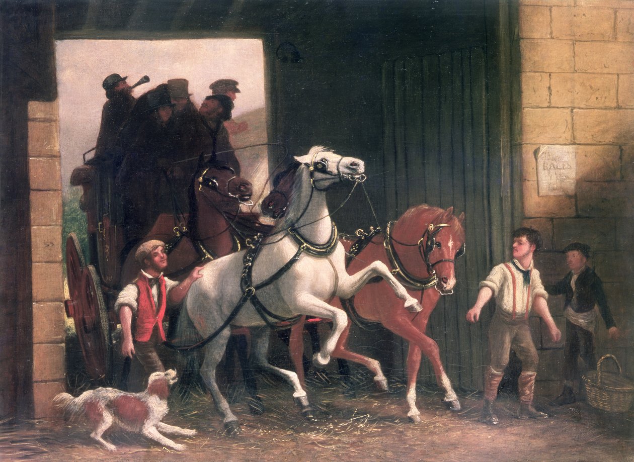 Die Bühne kommt an, ca. 1830 von English School