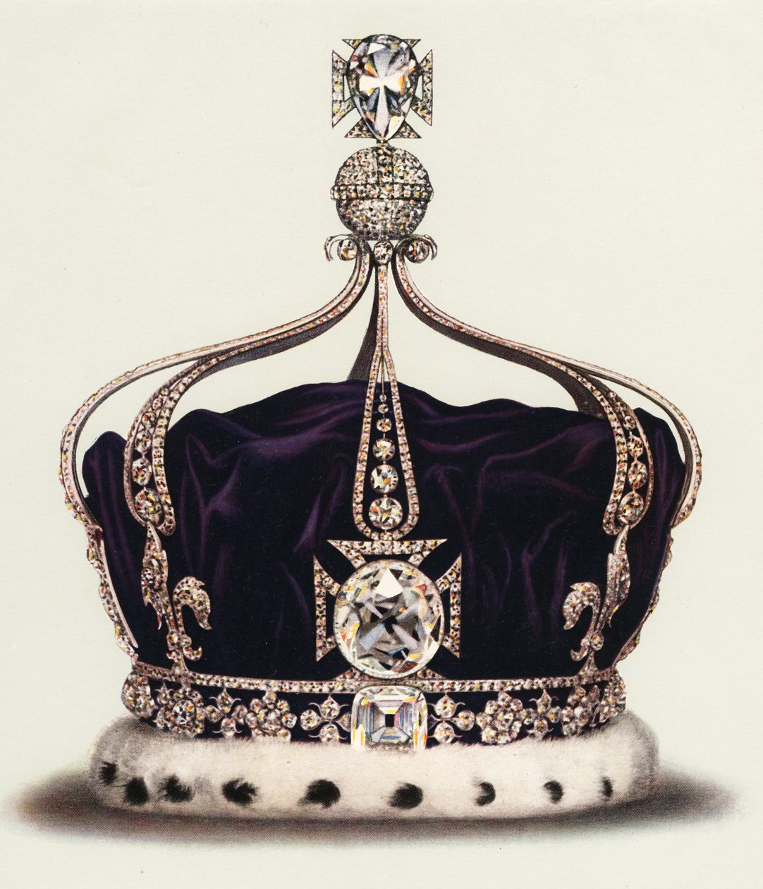Die Staatskrone von Königin Mary aus den Kronjuwelen Englands von English School