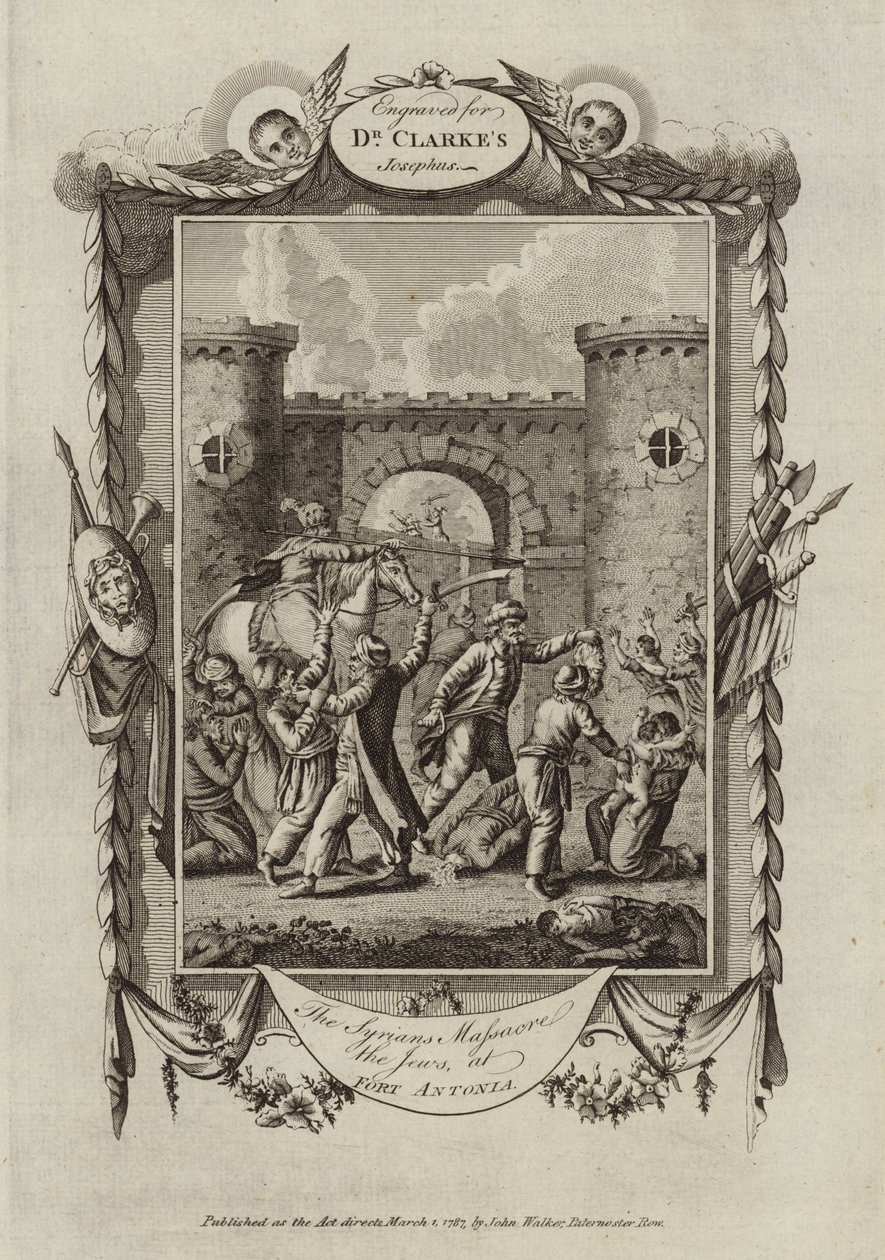 Die Syrer massakrieren die Juden in der Festung Antonia (Gravur) von English School