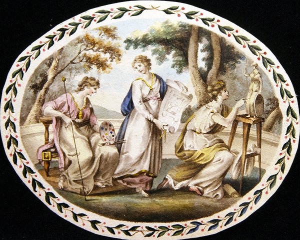 Die drei Musen der Künste, ca. 1790 von English School
