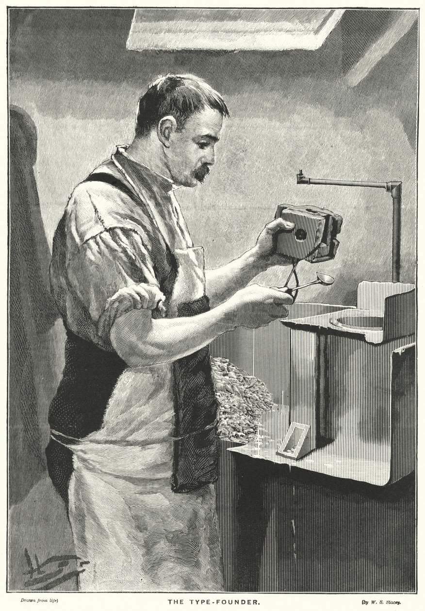 Der Schriftgießer (Gravur) von English School