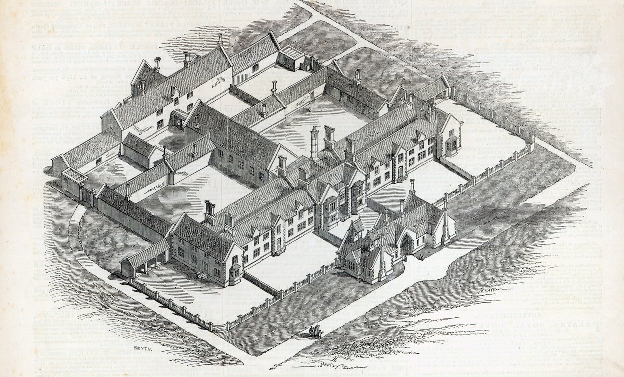 Das Armenhaus, das in Canterbury errichtet werden soll, aus The Illustrated London News, 7. November 1846 von English School