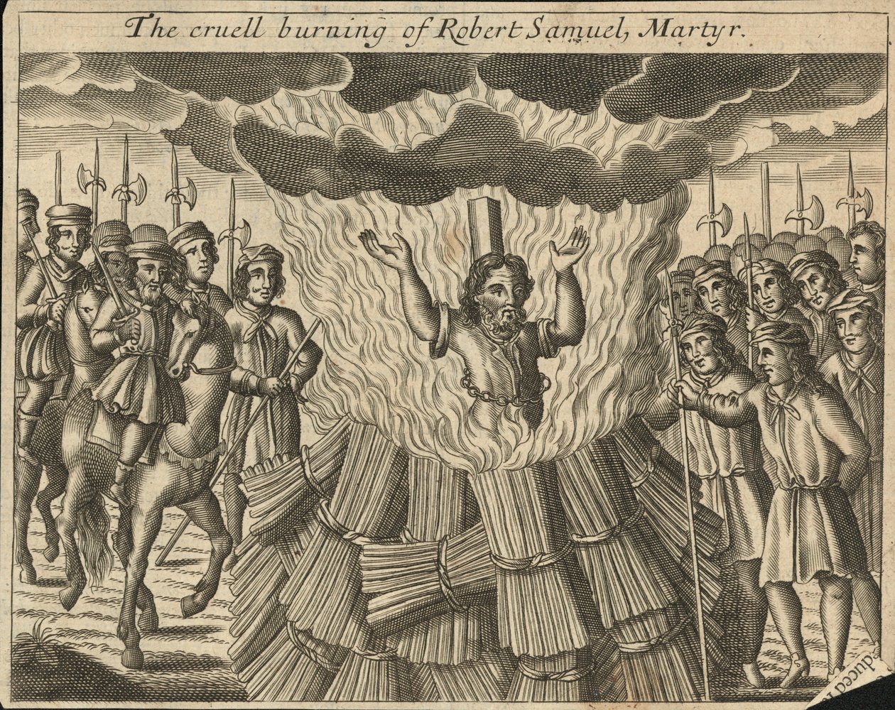 Das grausame Verbrennen von Robert Samuel, Märtyrer von English School