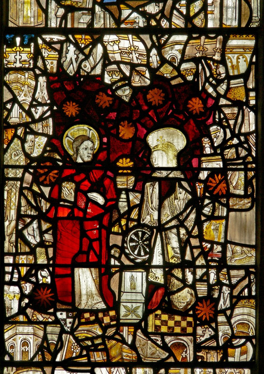 Das Ostfenster mit der heiligen Katharina und Christus von English School
