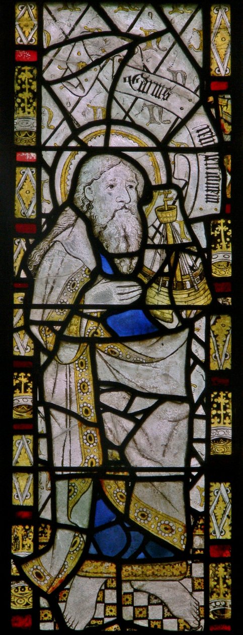 Das Ostfenster, das den heiligen Judas darstellt von English School