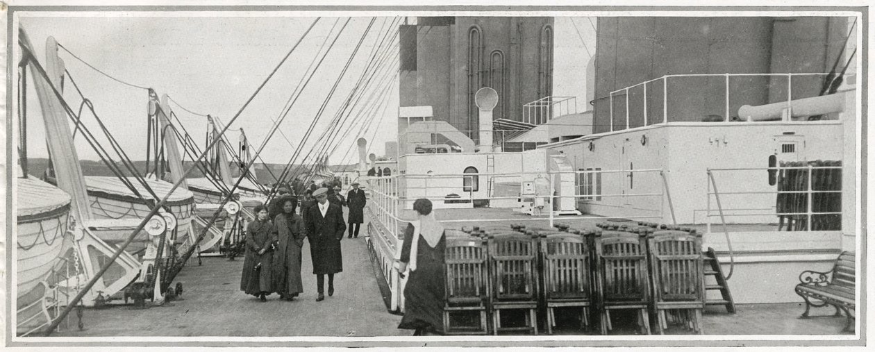 Das Promenadendeck auf der Titanic, aus 