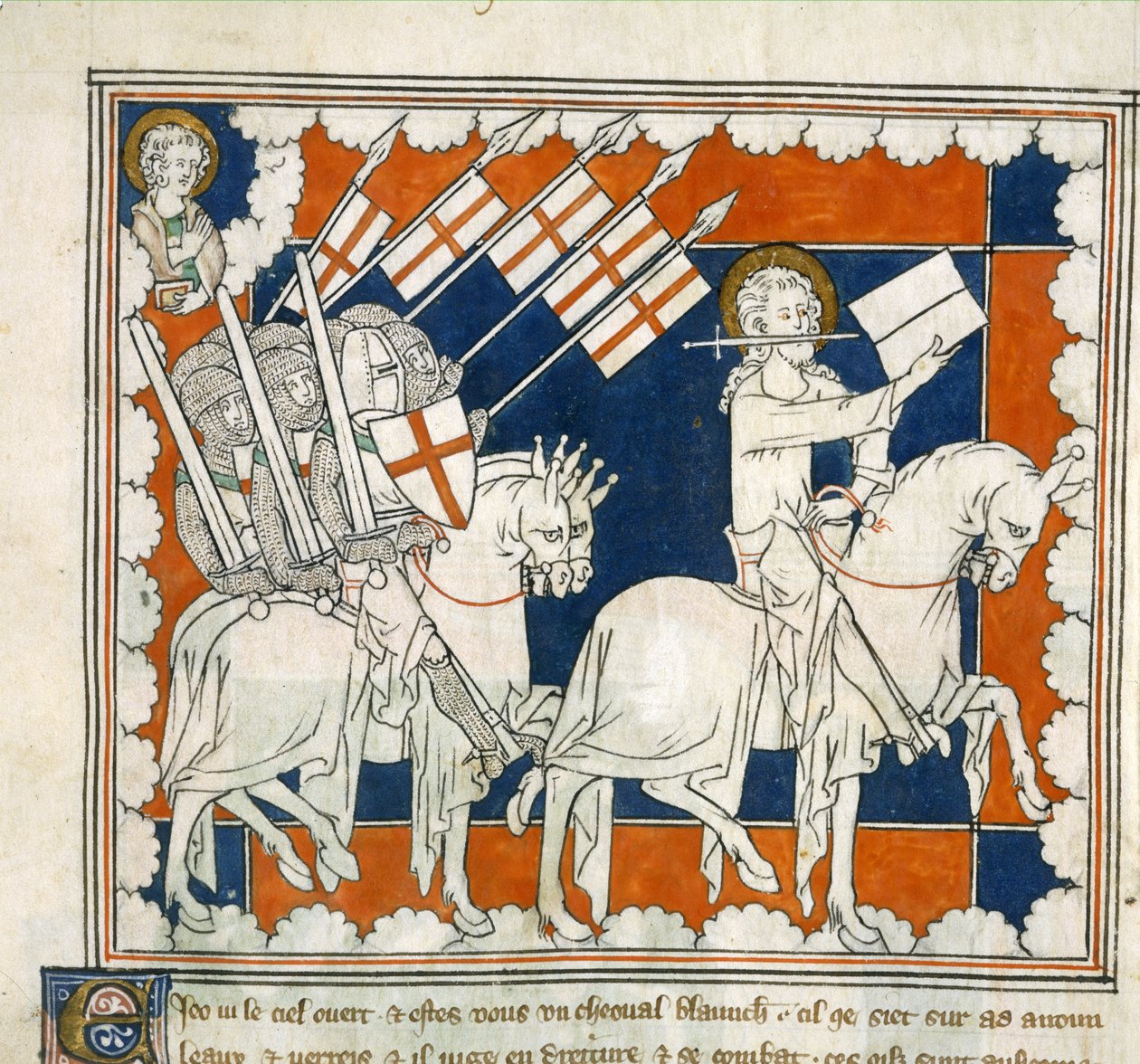 Der Reiter auf einem weißen Pferd, Anfang des 14. Jahrhunderts von English School