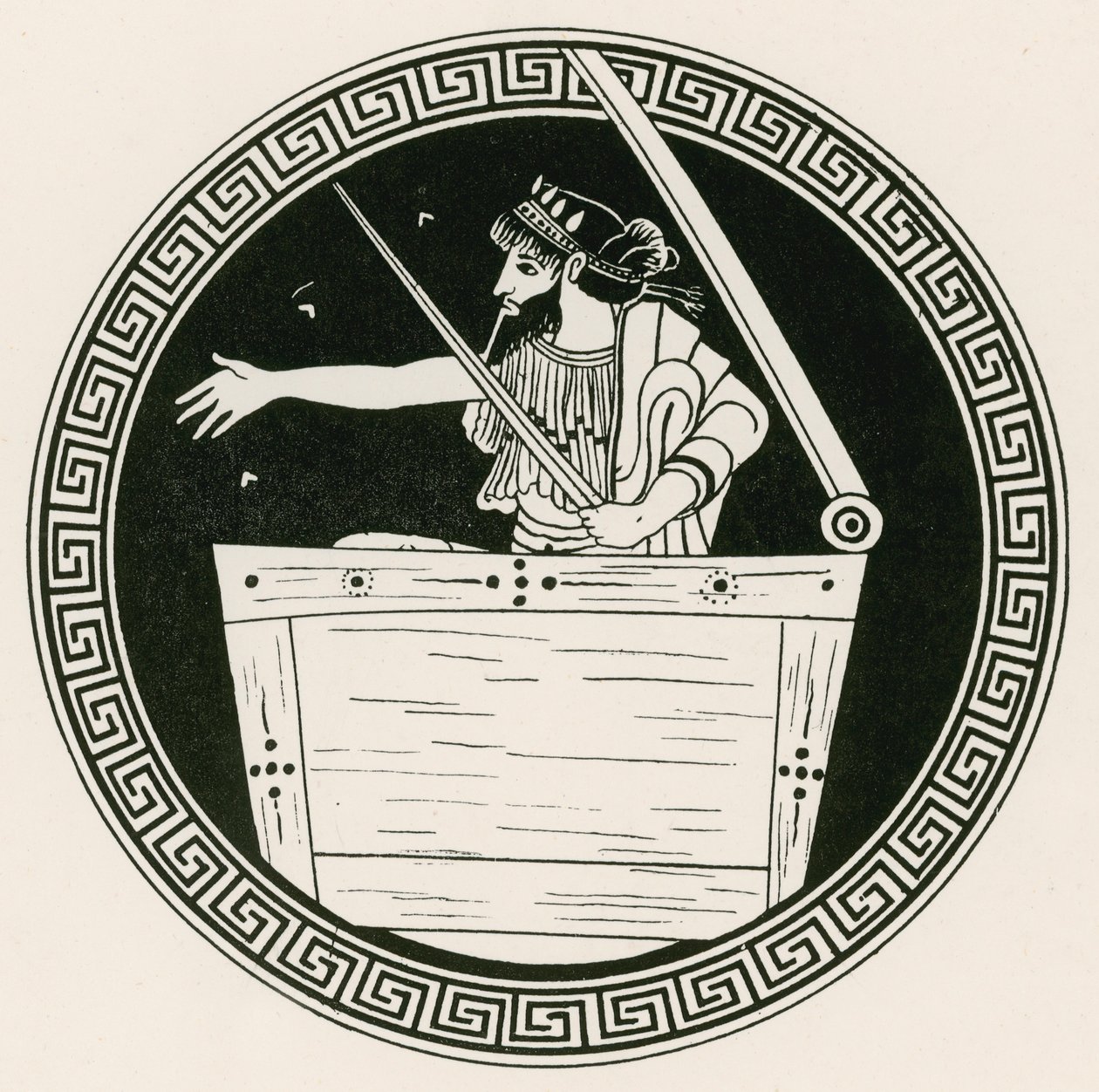 Thoas in der Truhe (Gravur) von English School