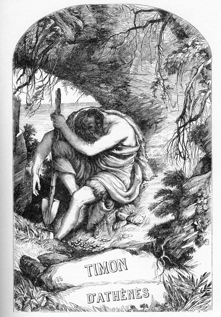 Timon von Athen - Illustration in „Werke komplett von William Shakespeare“ 1866 - Die Illustrationen und die allgemeine Form dieser Ausgabe sind von Cassell