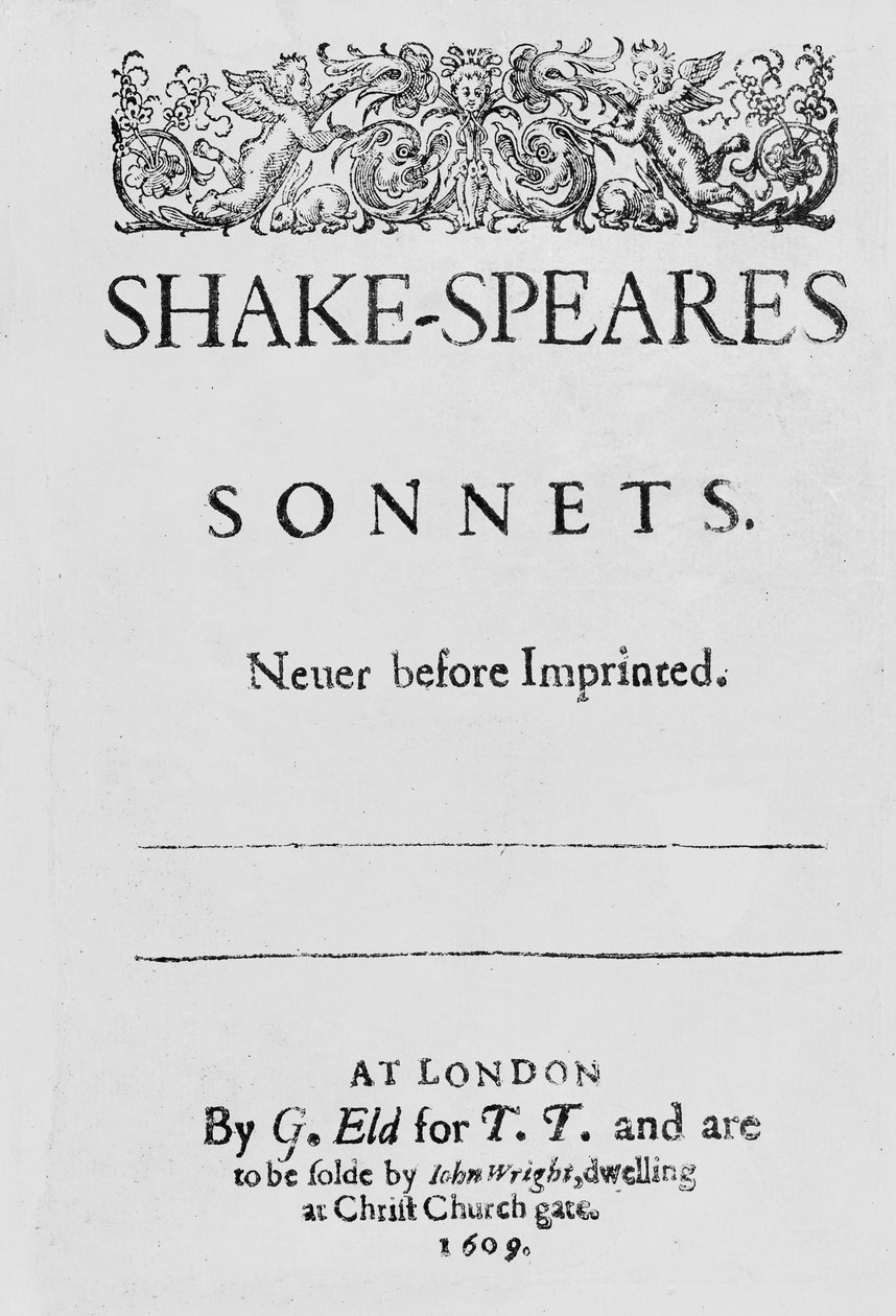 Titelseite von Shakespeares Sonetten von English School