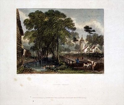 Tooting Church, Gravur von J D Harding & G Cooke von English School