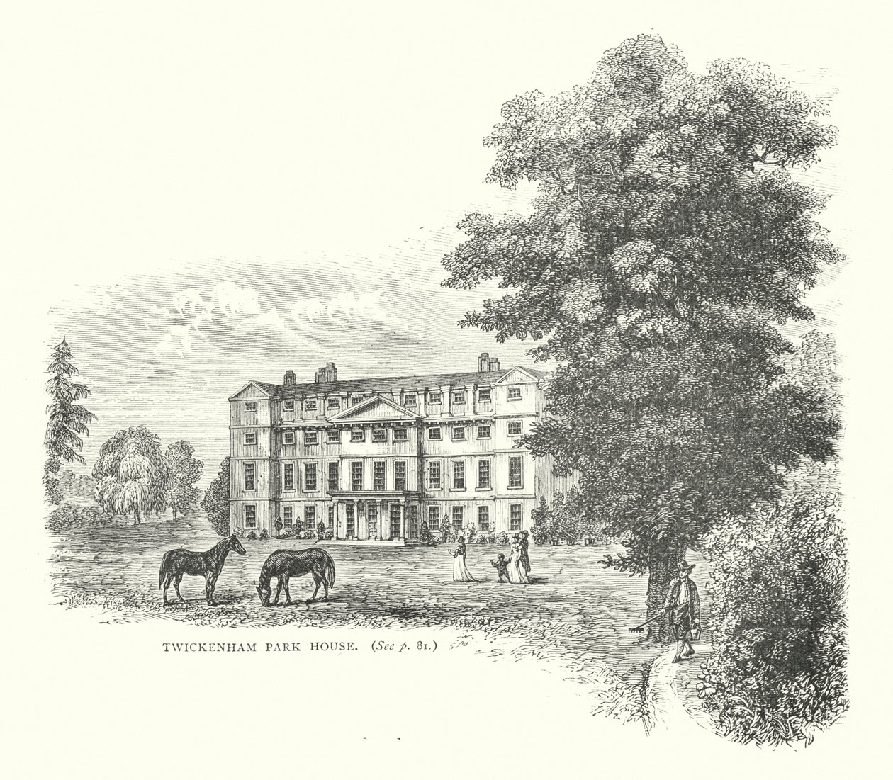 Twickenham Park Haus (Gravur) von English School