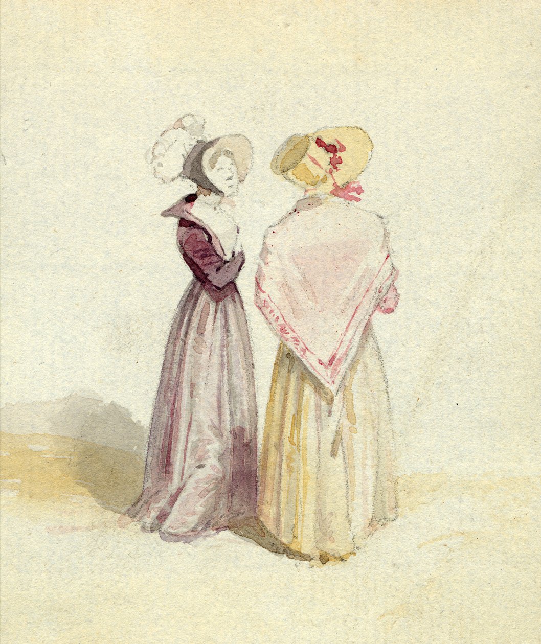 Zwei Frauen mit Hauben, ca. 1825 von English School