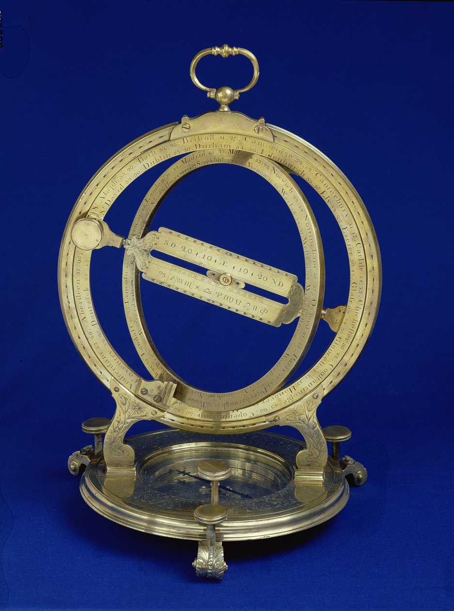 Universaler Äquinoktialer Stehring-Dial, wahrscheinlich hergestellt von Thomas Heath, ca. 1730 (Messing) von English School