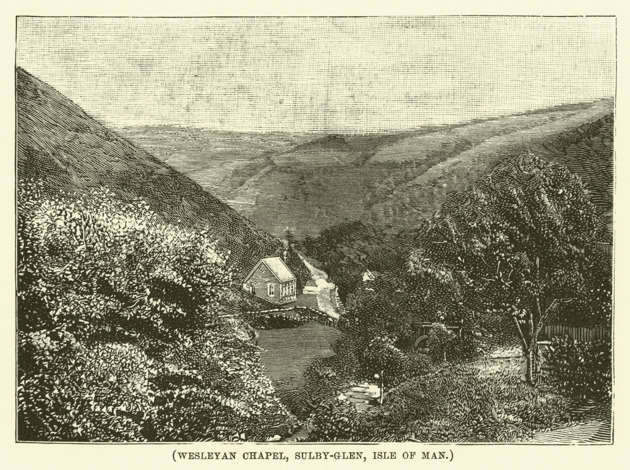 Wesleyanische Kapelle, Sulby-Glen, Isle of Man (Gravur) von English School