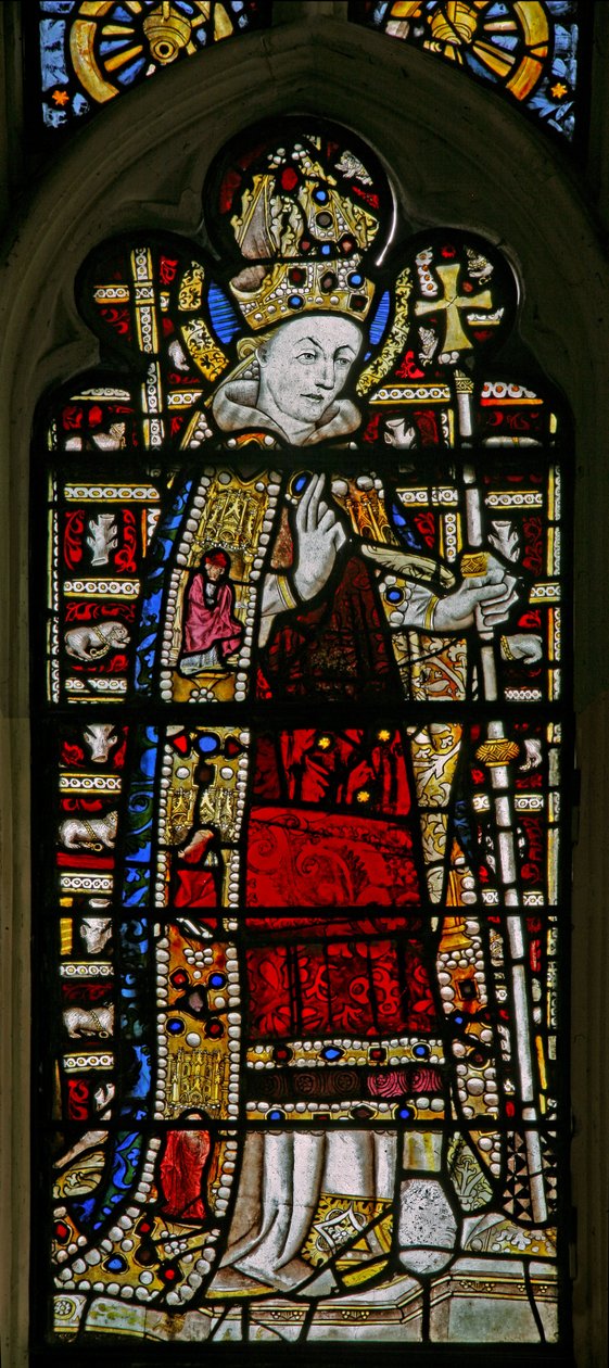 Fenster Ew mit Darstellung von St. Thomas Becket - mit farbigem Glas von English School