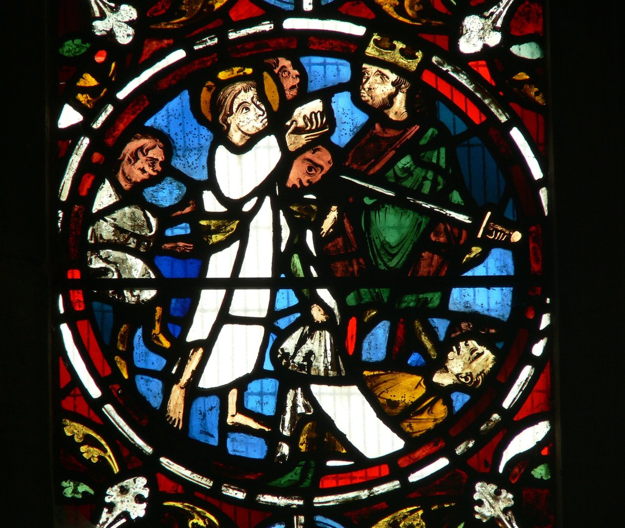 Fenster Ew, Darstellung einer Szene aus der Legende des Heiligen Johannes: der Heilige und der vergiftete Kelch von English School