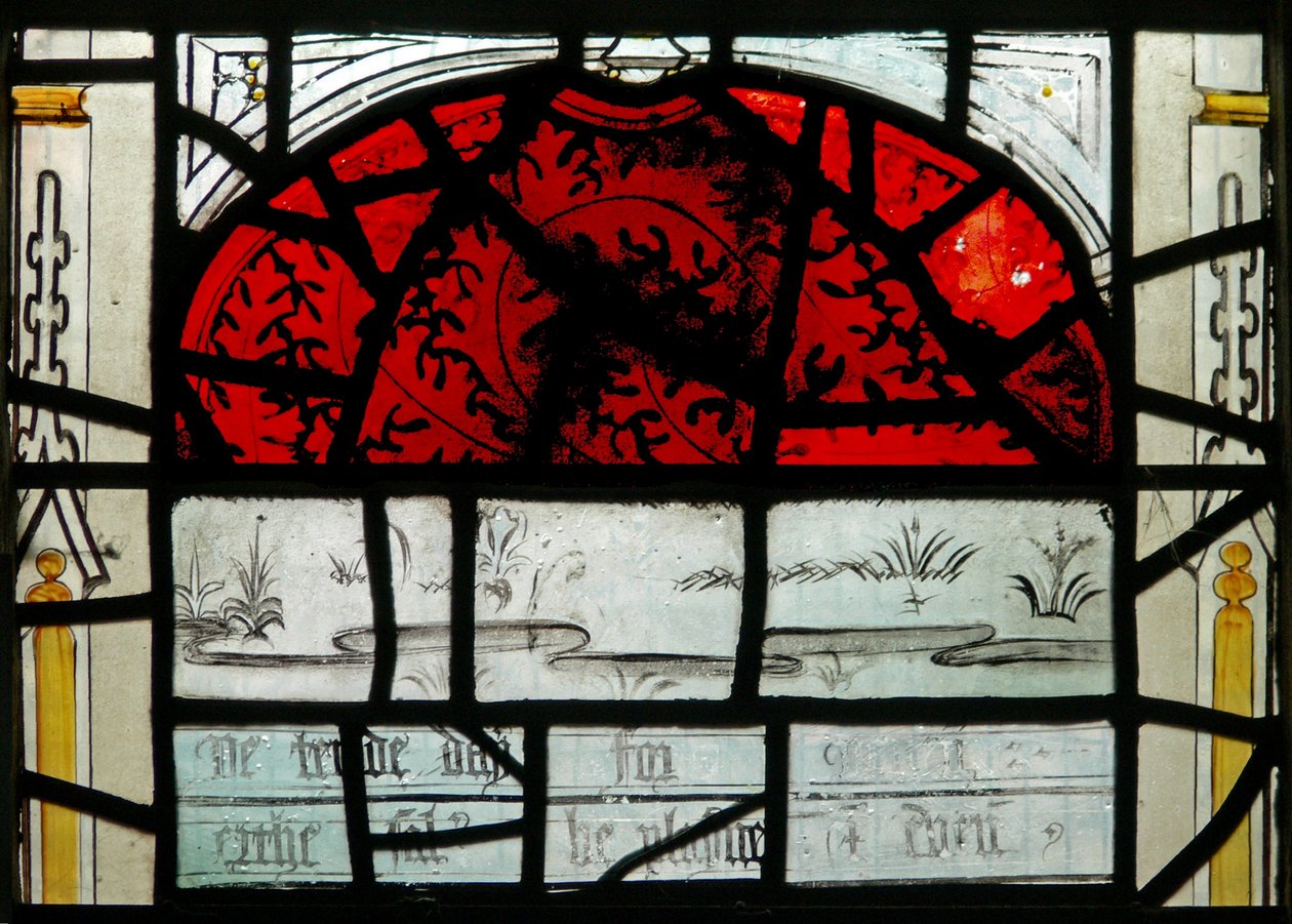Die letzten fünfzehn Tage der Welt (das Pryke of Conscience Fenster): Nur die Erde und der Himmel sind zu sehen von English School