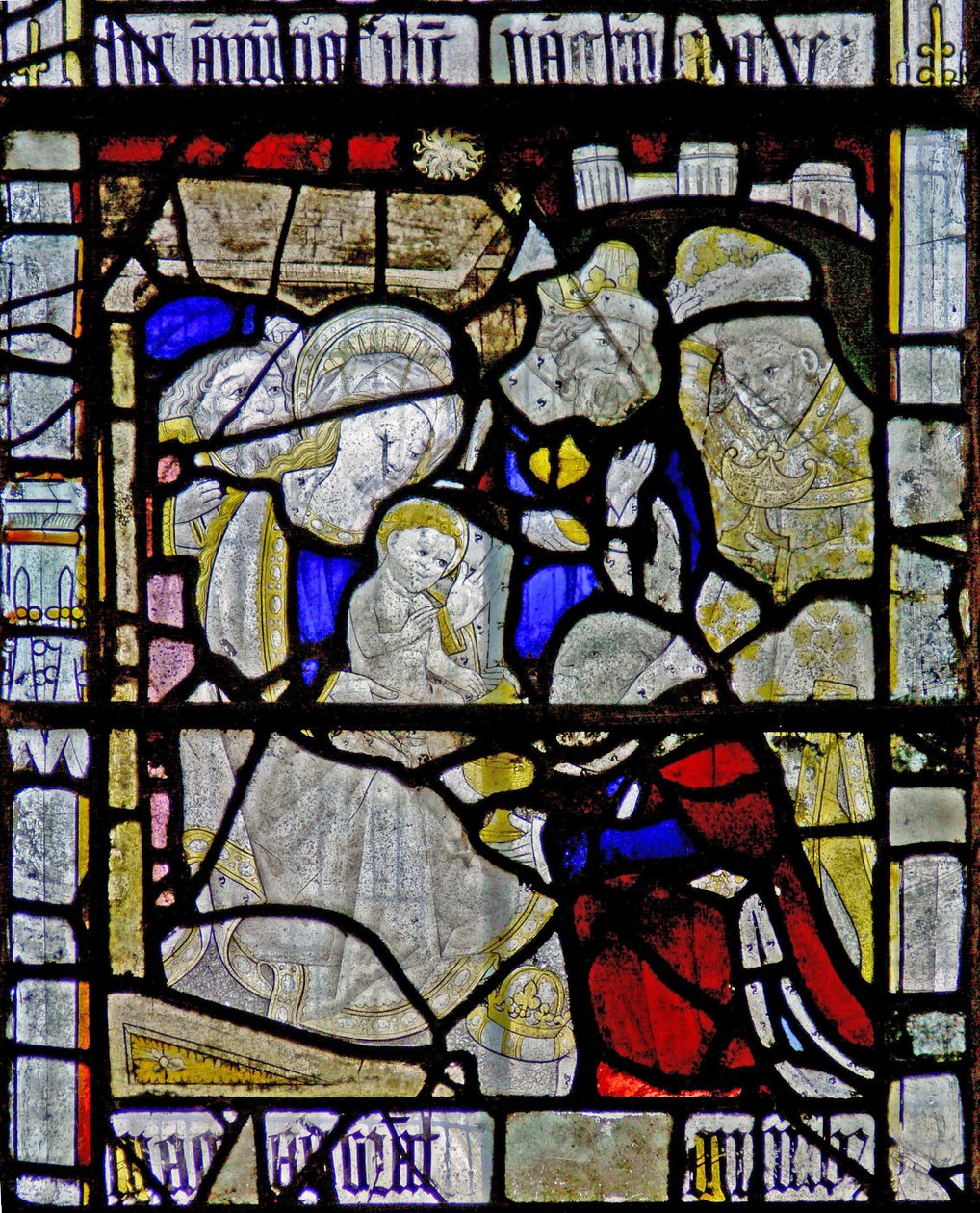 Fenster N8 mit der Anbetung der Könige von English School