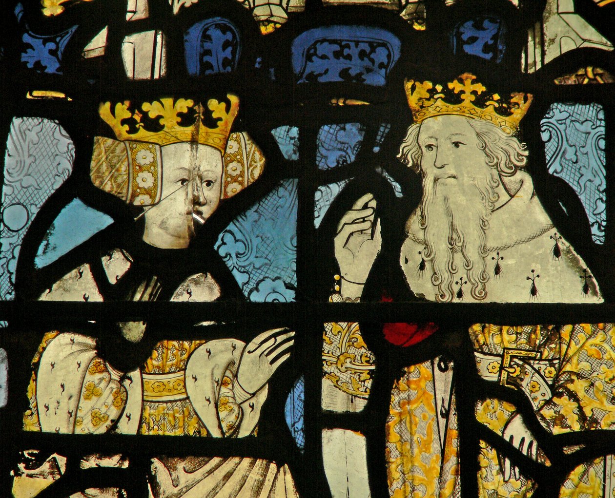 Fenster S5 mit einem König und einer Königin von English School