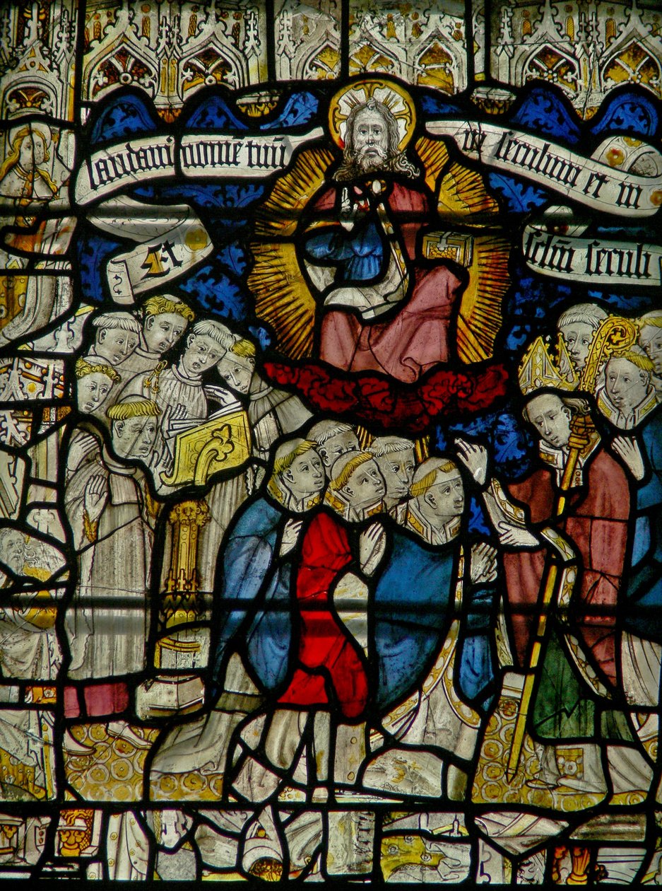 Fenster w25 mit dem Te Deum: der Klerus von English School
