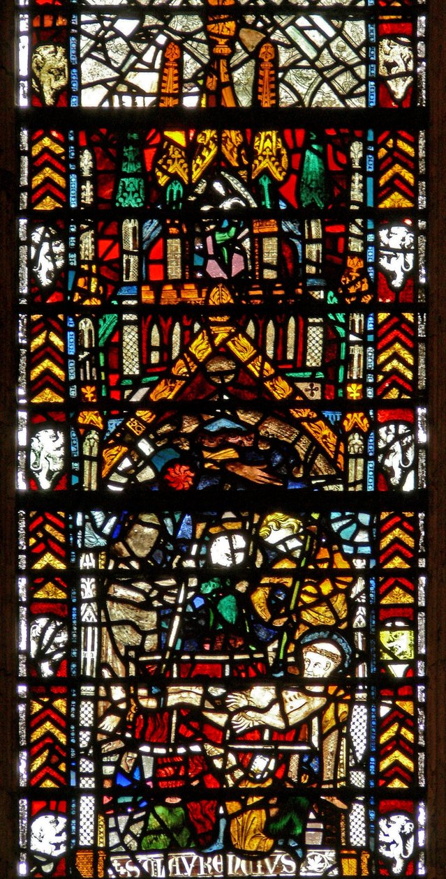 Fenster w39, Darstellung des Martyriums von St. Laurentius von English School