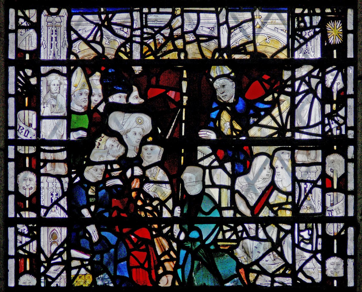Fenster w6, Szene aus dem Leben von St. Paulinus darstellend von English School